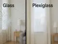 Split image shows cracked glass on left, and intact plexiglass on right. Considering plexiglass for a window?